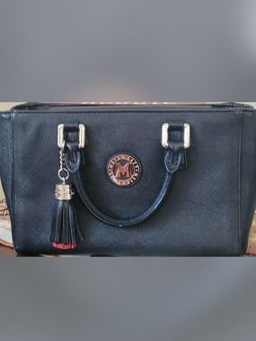 Metrocity Saffiano Black Leather Shoulder Handbag Large Deadstock Retail $685